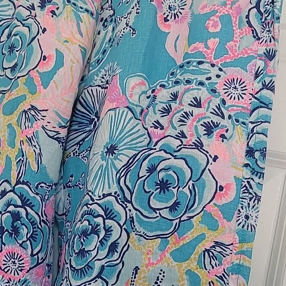 Lilly Pulitzer Beach Linen Pants in the Bali Blue Once Upon A Tide - Picture 6 of 14